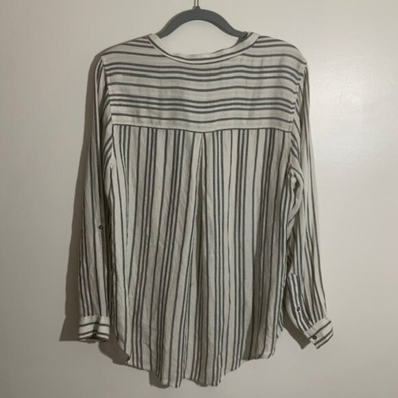 NWT Lucky Brand Boho Peasant Blouse Button Down Casual Women's Top - Size L - Picture 7 of 7